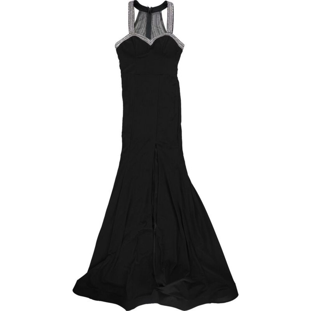 Say Yes to the Prom Womens Juniors Beaded Slit Gown Dress, NWT